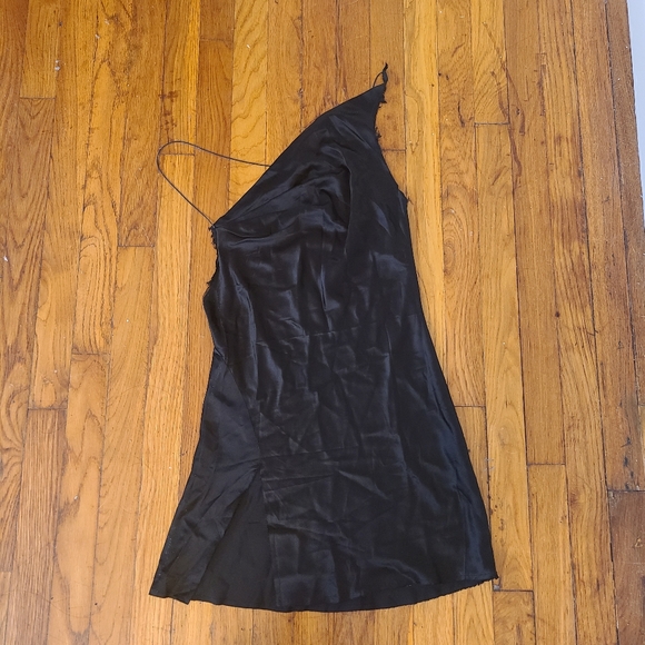 Are You Am I Ninfa 100% silk black silk slip mini dress - Picture 6 of 8